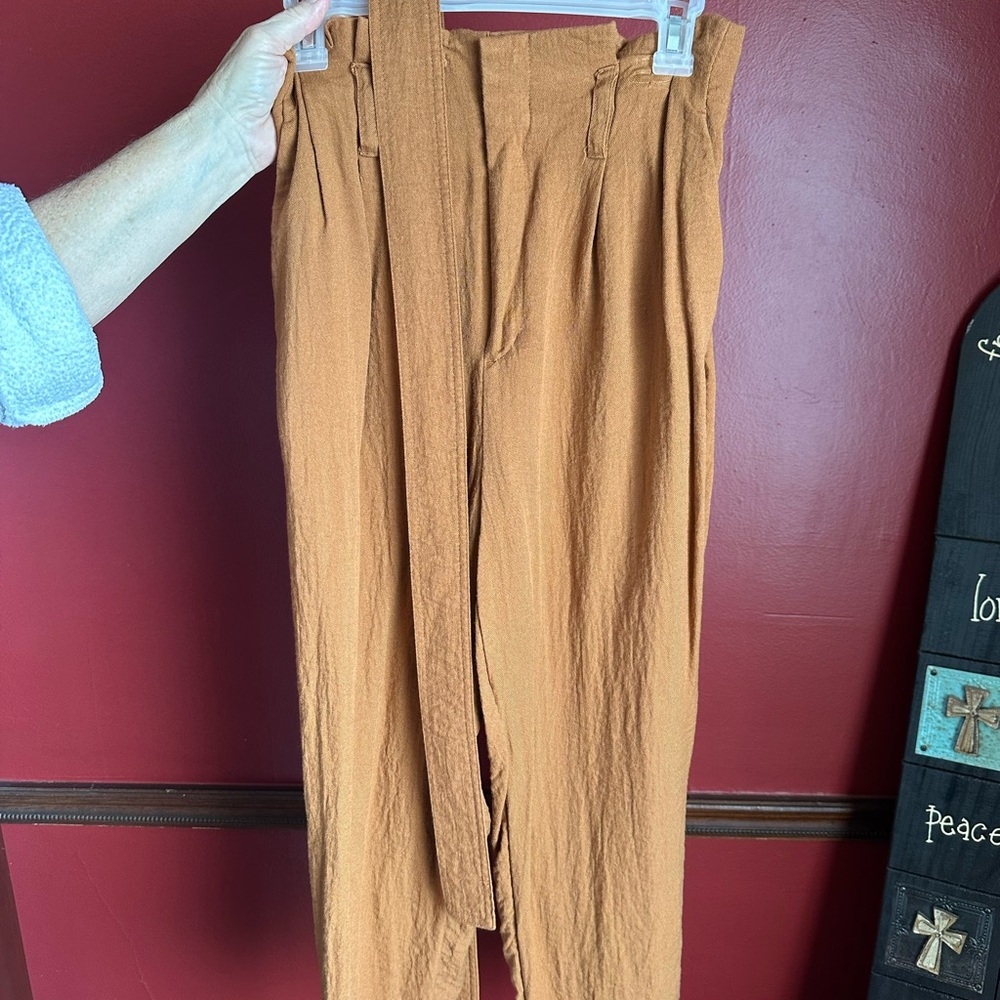 High-Waisted Mustard Pants